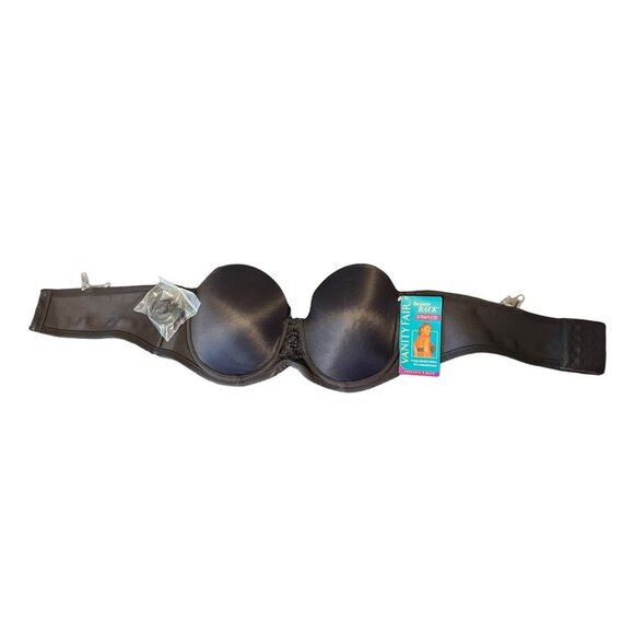Vanity Fair NWT Black Strapless Beauty Back Bra Sz 40B - Picture 1 of 8